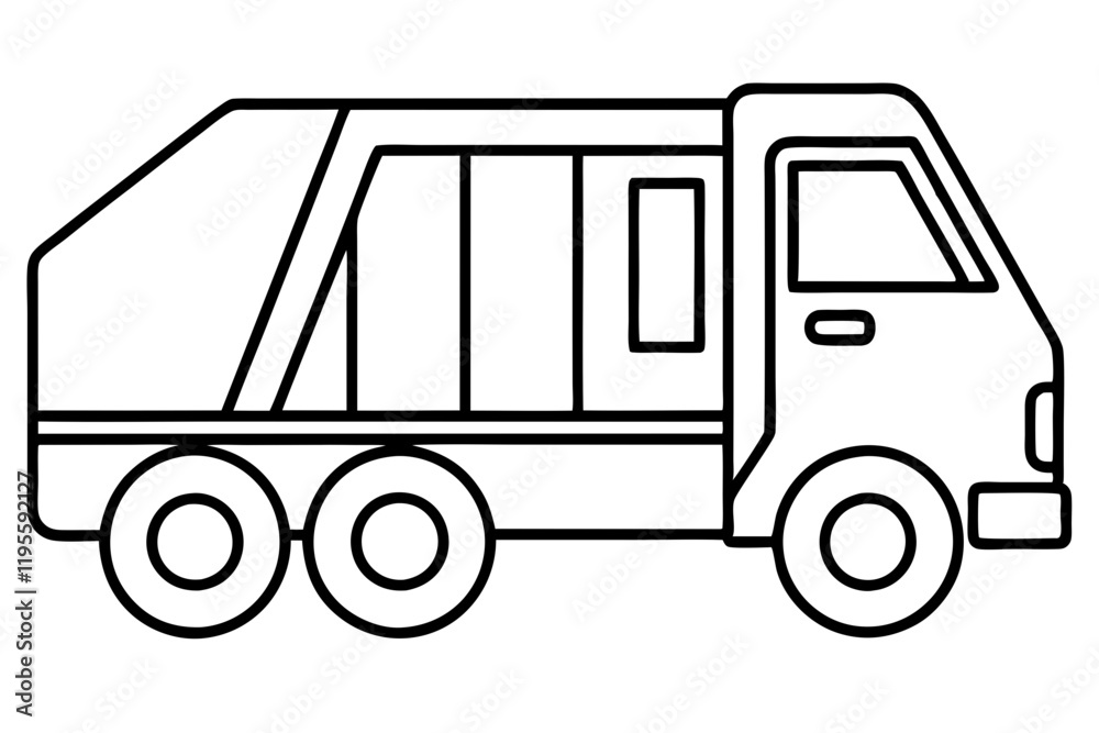 Detailed Vector Garbage Truck Illustration Detailed Vector Garbage Truck Illustration