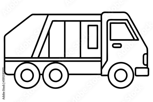 Detailed Vector Garbage Truck Illustration