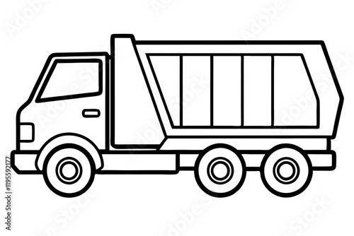 Detailed Vector Garbage Truck Illustration