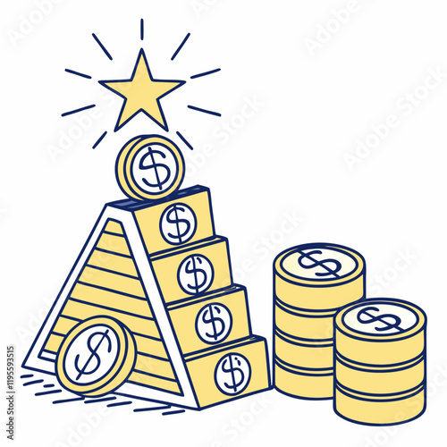 Financial pyramid symbolizing business growth