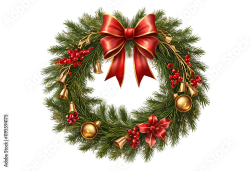 Wallpaper Mural christmas wreath isolated on white Torontodigital.ca