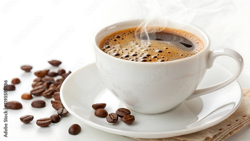 cup of coffee isolated on white background cutout cup of coffee isolated on white background cutout