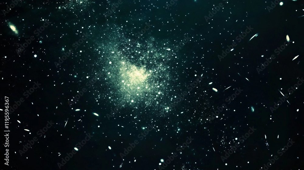 Obraz premium Stunning Teal Galaxy Cluster Deep Space Nebula Cosmic Background