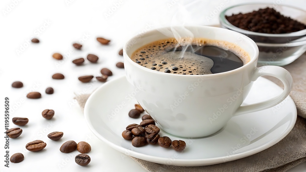 Obraz premium cup of coffee isolated on white background cutout