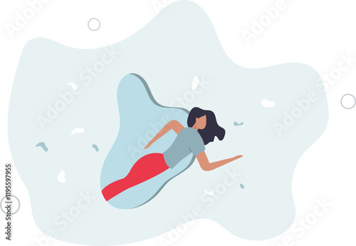 Courage and motivation to breakthrough the wall, obstacle or problem, challenge to escape from safe zone and achieve success concept.flat characters.