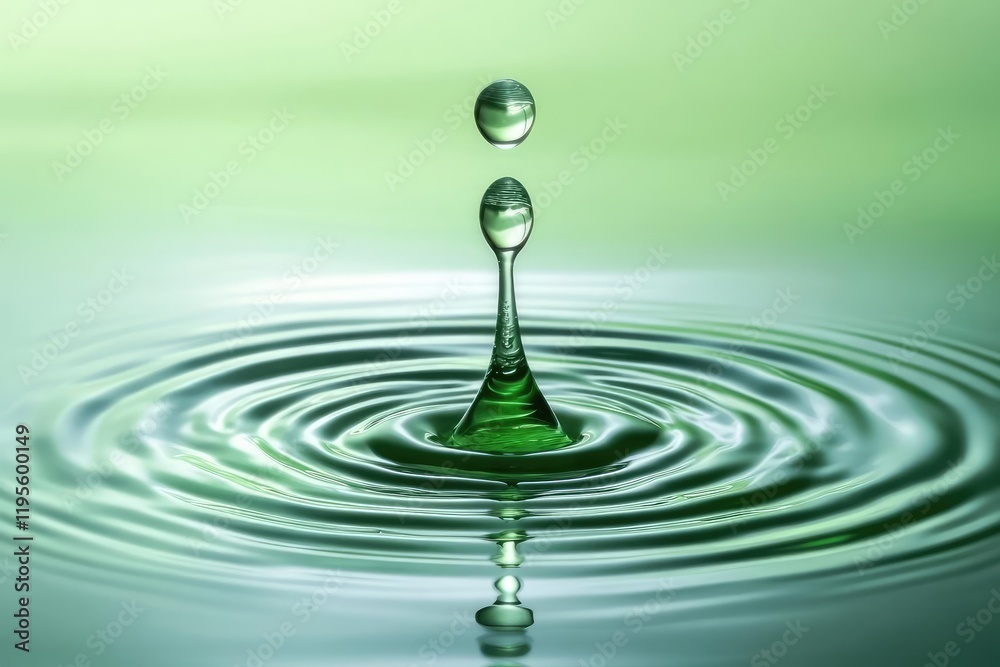 water droplets on surface with green reflection water droplets on surface with green reflection