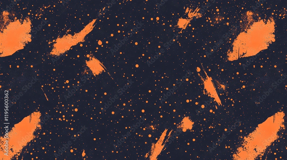 Abstract Dark Orange Splashes and Dots Seamless Pattern Abstract Dark Orange Splashes and Dots Seamless Pattern