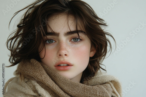 Teen On A White Background