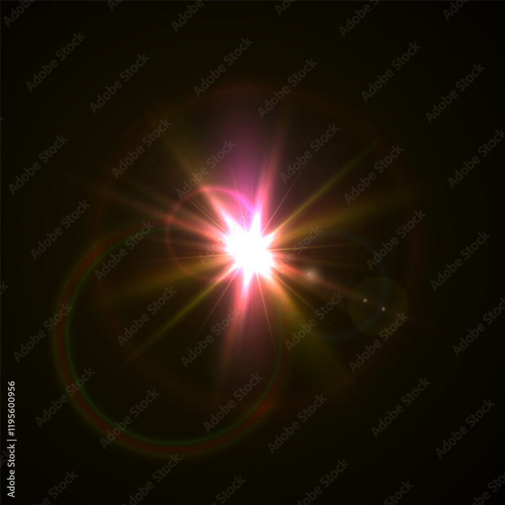 Rainbow Crystal Star Effects: Optical Light Rays with Red, Yellow, and Blue Glows. Sunlight Reflections and Lens Glare Sparkles for Creative and Artistic Vector Design Rainbow Crystal Star Effects: Optical Light Rays with Red, Yellow, and Blue Glows. Sunlight Reflections and Lens Glare Sparkles for Creative and Artistic Vector Design