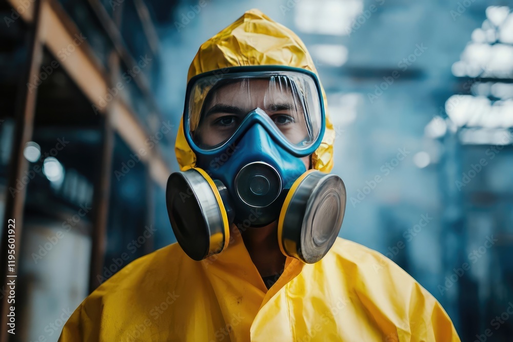 worker in vibrant safety gear against industrial backdrop worker in vibrant safety gear against industrial backdrop