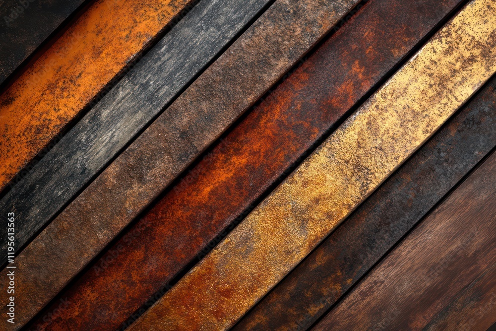 A close-up of oxidized metal with vibrant rust textures and earthy color contrasts A close-up of oxidized metal with vibrant rust textures and earthy color contrasts