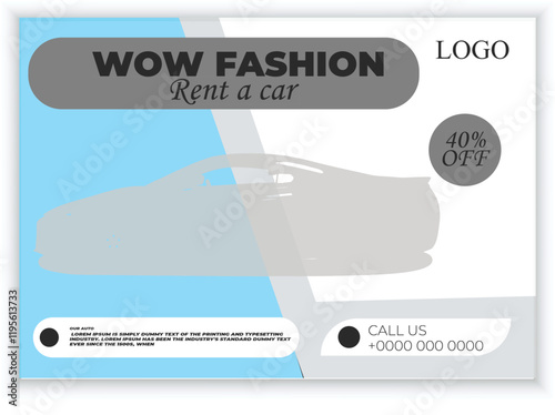 Rent a car and car sale banner for flyer and social media post bundle template

