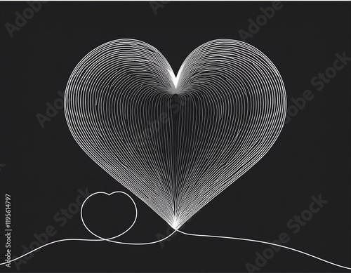 heart line with one continuous editable line minimalistic linear design for logo business illustration