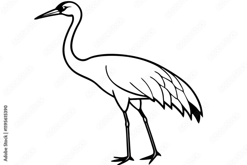 Obraz premium Crane Silhouette Vector