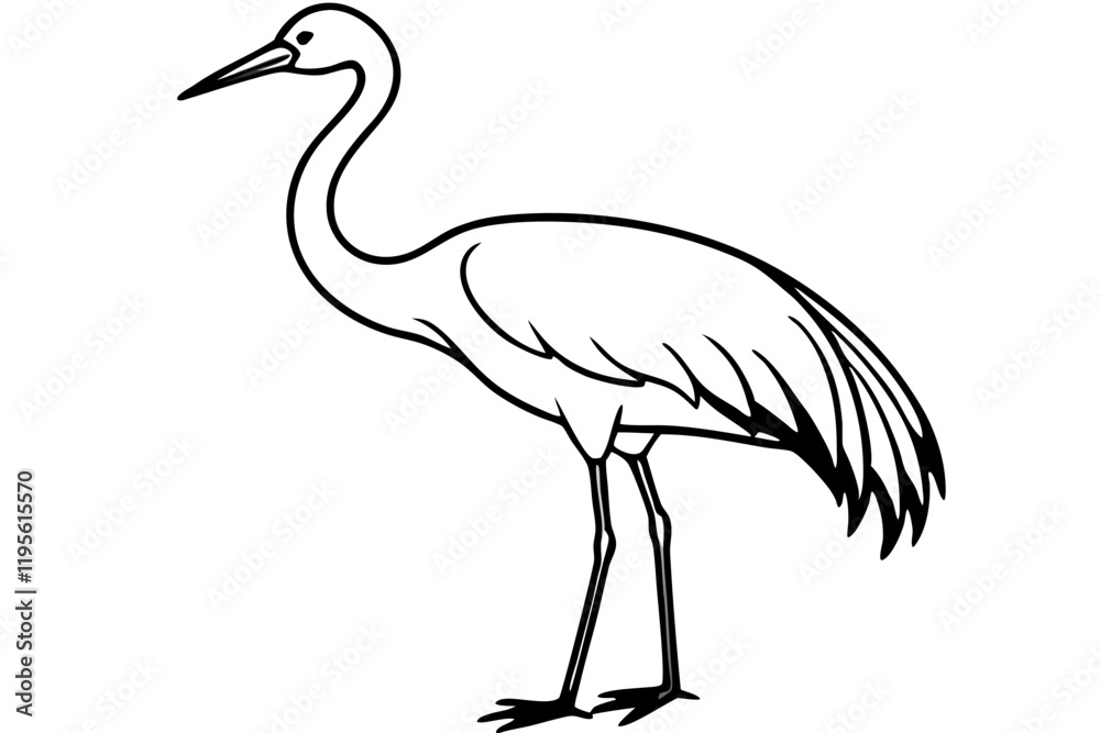 Obraz premium Crane Silhouette Vector