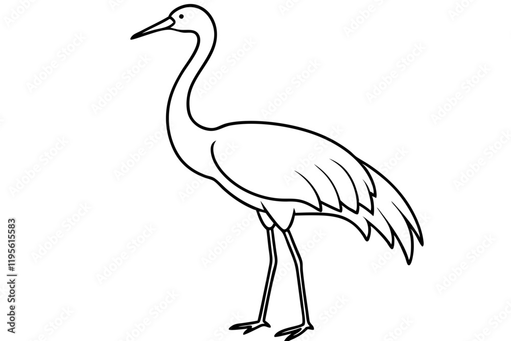 Obraz premium Crane Silhouette Vector
