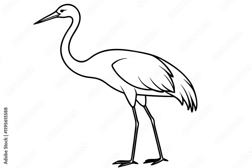 Obraz premium Crane Silhouette Vector