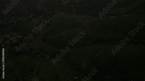 Drone Aerial of Zomba Massif, Malawi at Sunrise