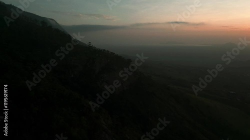 Drone Aerial of Zomba Massif, Malawi at Sunrise