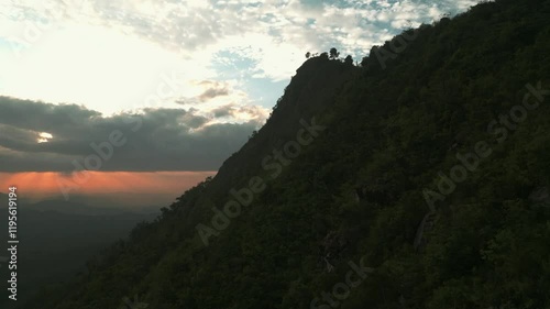 Drone Aerial of Zomba Massif, Malawi at Sunrise