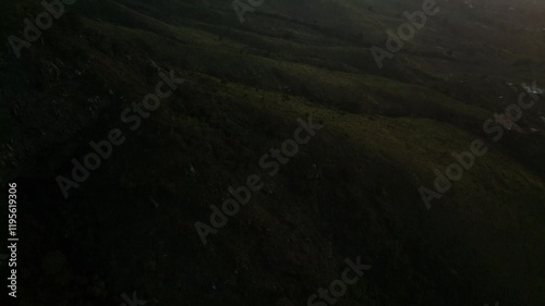 Drone Aerial of Zomba Massif, Malawi at Sunrise