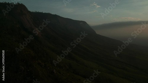 Drone Aerial of Zomba Massif, Malawi at Sunrise