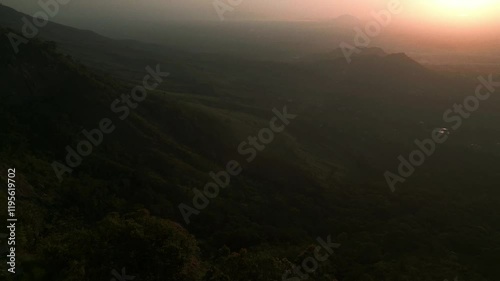 Drone Aerial of Zomba Massif, Malawi at Sunrise
