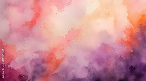 Soft pink, orange, and purple watercolor with contrasting spaces
