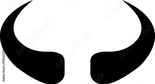 Devil horn icon . Black vector flat demon or satan Halloween carnial elements Mobil app attributes template design symbol isolated on transparent background.