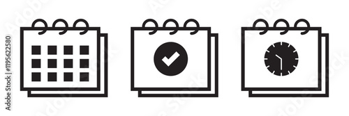 Calendar icon set vector. Calender sign and symbol. Schedule icon symbol