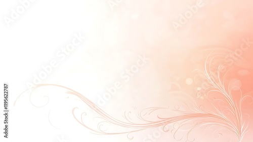 Wallpaper Mural Peach Background with Delicate Floral Swirls Design Torontodigital.ca