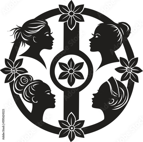 Silhouette women power
