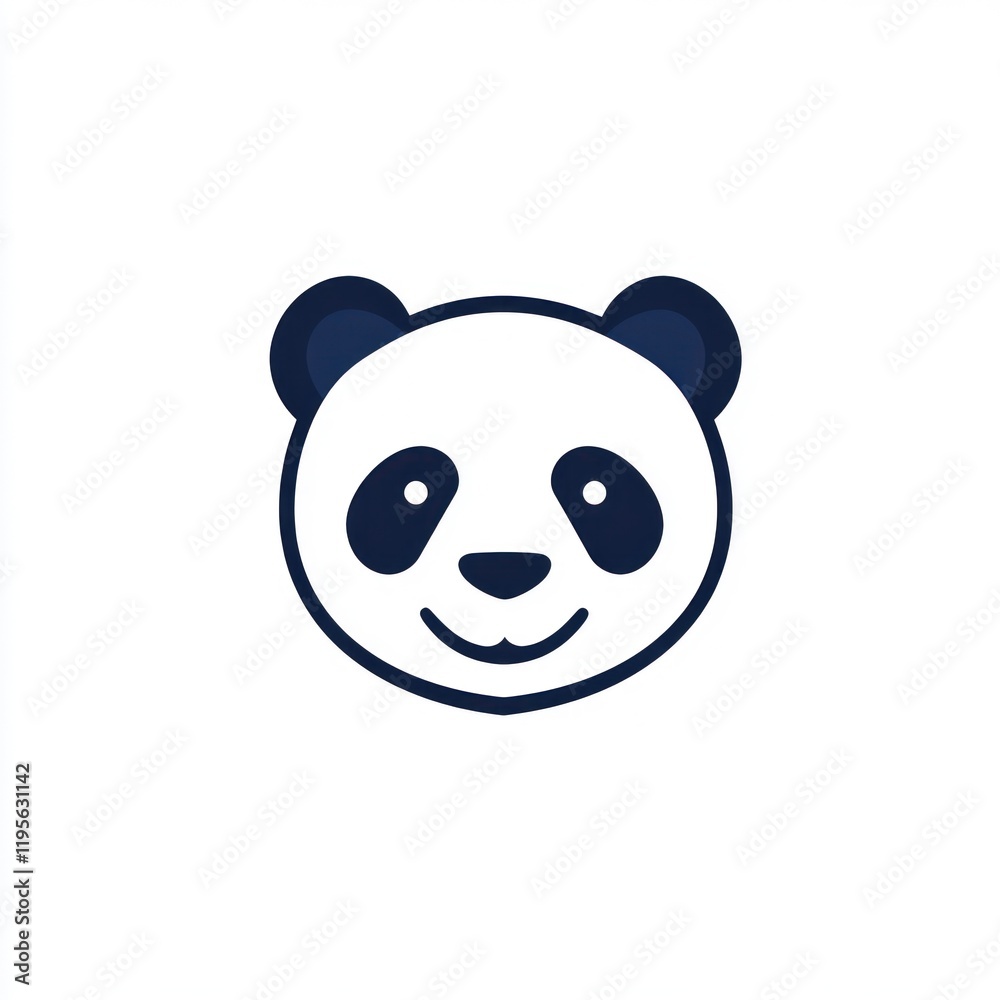 Cute panda head graphic design on white background Cute panda head graphic design on white background