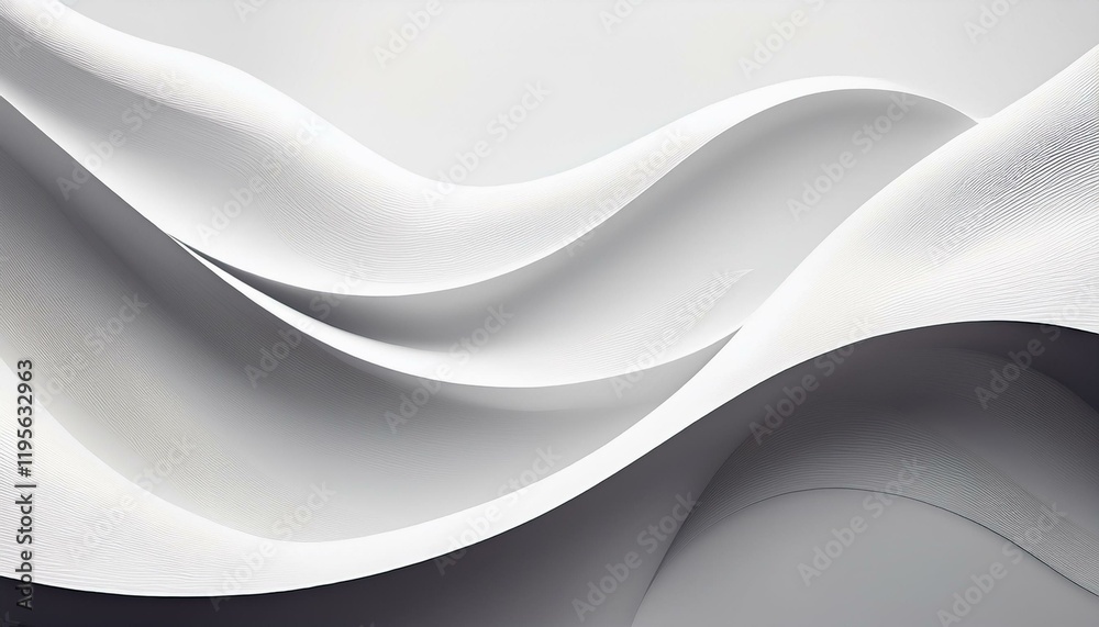 Obraz premium minimalistic white abstract background with curved lines