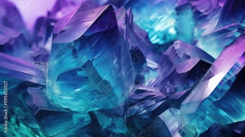 Fluorite Mineral Macro Texture Background - Gemstone Crystal with Nature's Colors for Geology Material Design
