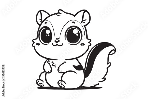 Cute cartoon chipmunk outline 