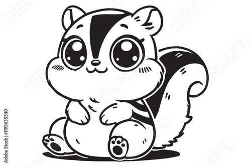 Cute cartoon chipmunk outline 