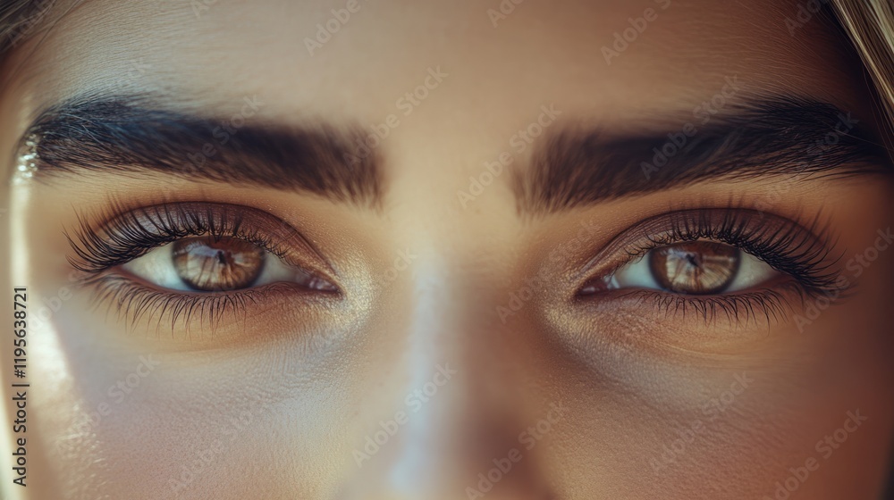 Fototapeta premium Woman's eyes, close-up, outdoors, sunlight, beauty