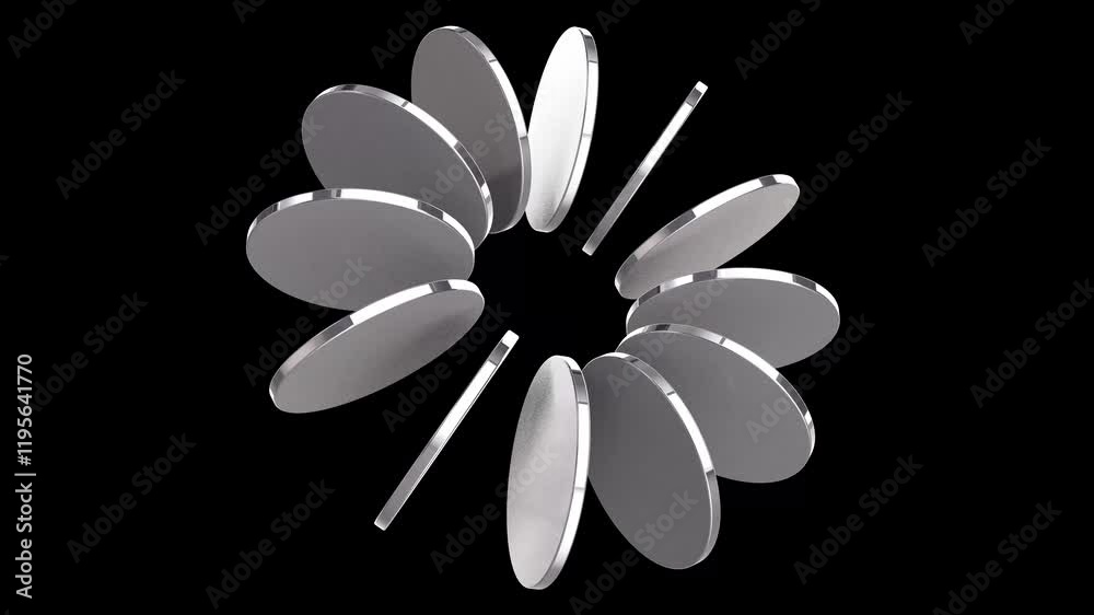 3D circle rotation seamless loop animation