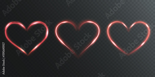 Wallpaper Mural Elegant red heart with light flashes and gold wire glow on a transparent background. Perfect for Valentine's Day cards, wedding invitations, and love-themed banners.  Torontodigital.ca