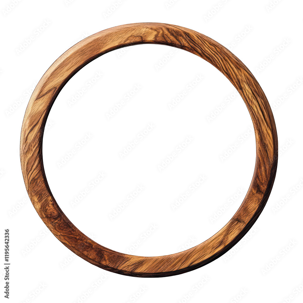Round Wooden frame isolated on transparent background Round Wooden frame isolated on transparent background