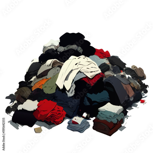 pile of clothes isolated vector illustration