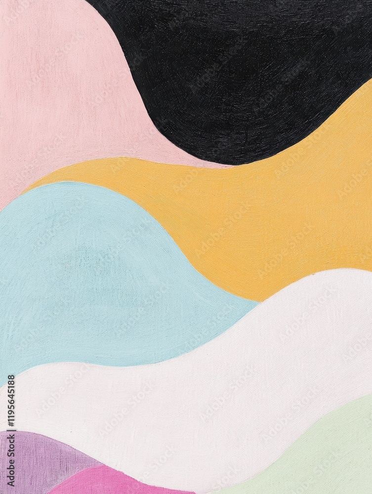 Colorful abstract shapes create a modern artistic composition with flowing lines and soft curves Colorful abstract shapes create a modern artistic composition with flowing lines and soft curves