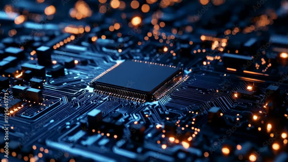 Explore the world of microchips and circuits showcasing advanced technology and intricate design elements in a captivating setting