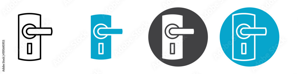 door lock icon Vector illustration in black