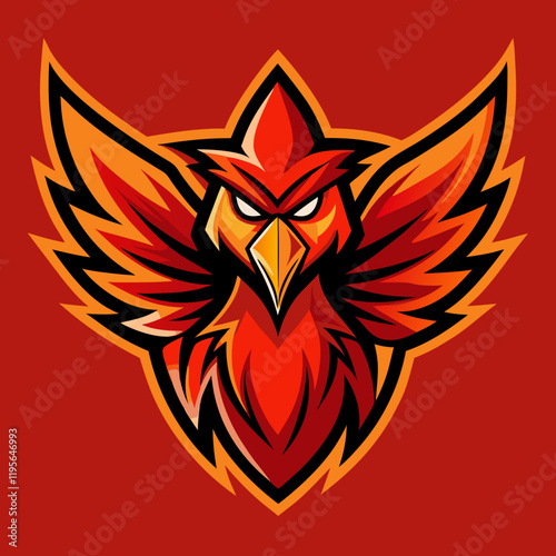 heart with wings phoenix mascot