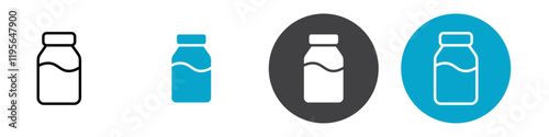 milk bottle icon Vector illustration in black
