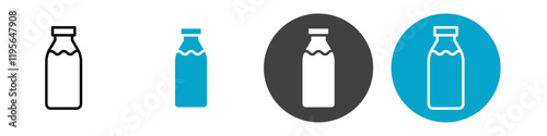 milk bottle icon Vector illustration in black