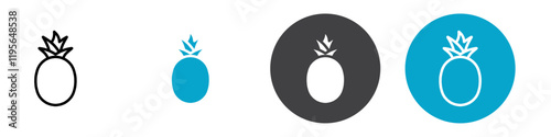 pineapple icon Vector illustration in black