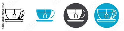 tea cup icon Vector illustration in black